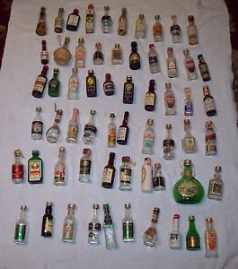 "Vintage Collection of Miniature Sample Whiskey Bottles "Empty" Sixty 60 "