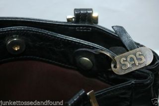 C170 SAS Women's Black Leather Purse Hand Shoulder Bag USA