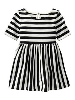 5 5T Baby Gap Toddler Girls Printed Black White Striped Swing Dress 2013