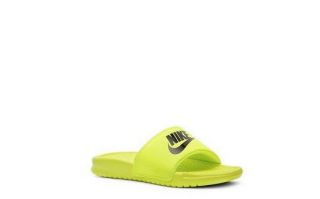 Boys Nike Benassi JDI Toddler Youth Slide Sandal Neon Yellow New in Box