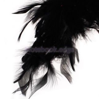 4X 2M Feather Boa Fluffy Craft Decoration Costume Party Favor Dress Up Blacks