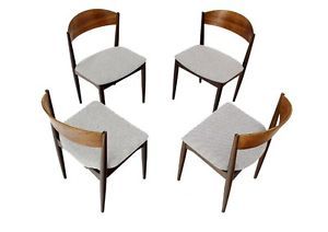 Set of 4 Danish Mid Century Modern Teak Chairs New Upholstery