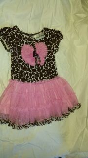 RARE Editions Baby Girls Animal Print Giraffe Knit Butterfly Tutu Dress 12M