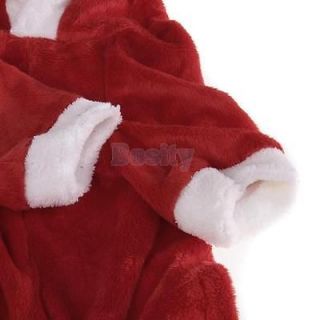Red Warm Plush Winter Hoodie Rabbit Coat for Pet Dog M