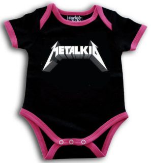 Metal Kid Girl Rock Metal Black Pink Baby Suit Shirt Onesie 0 18 Metallica Heavy