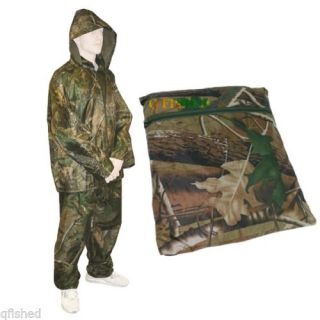Fishing Hunting Camo Waterproof Clothing Jacket Trouser Rain Suit Bag Carp
