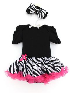 2pcs Baby Girl Headband Romper Bodysuit Tutu Skirt Dress Clothes Outfit Suit 6M