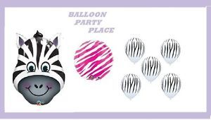 Zebra Jungle Zoo Safari Birthday Party Animal Black Pink Balloon Baby Shower