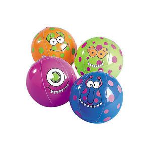 Monster Beach Balls 12pc Inflatable Pool Luau Party Kid's Birthday Favors