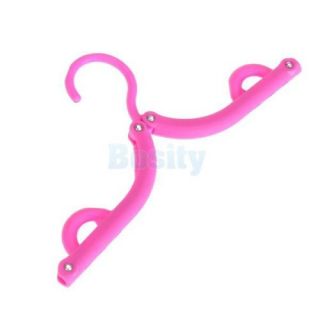 3X Portable Travel Trip Foldable Folding Hanger Rack for Kids Adult Clothes Pink