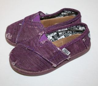 Toms Purple Sparkle Shoes Toddler 7 T7 Glitter Comfort Flats
