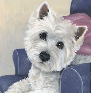 Westie"This Is My Chair "Limited Edition Print on Fine Art Canvas by Sue Barratt