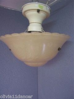 Mid Century 40s 50s Bedroom Floral Ceiling Light Fixture Chain Hall Living Room