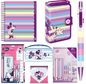 Disney Minnie Mouse Stationery Sets Notes Pens Pencils Erasers Cases Binder B F