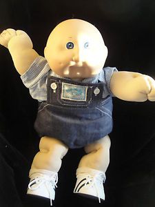 Cabbage Patch Bold No Hair Smiling Baby Boy Blue Eye Doll 1982 Mold 2 Gift Mint