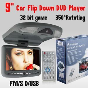 Ouku 9" LCD Car Roof Mount DVD Player with 32 Bit Games Handle Sony Lens Gray
