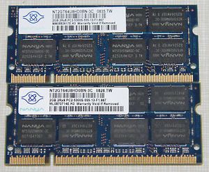 Nanya 4GB 2x2GB SODIMM Laptop Memory DDR2 667 PC2 5300 Non ECC