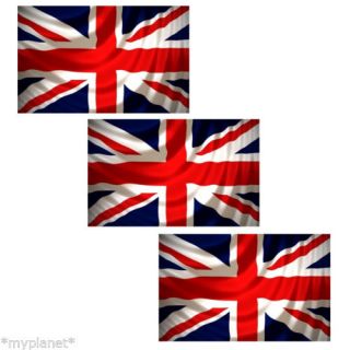 Triple Pack 3 Large 5 ft x 3 ft Union Jack Flags Jubilee Olympics Sport New