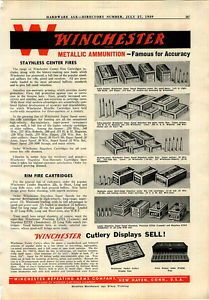 1939 Ad Winchester Pocket Knives Store Display Case Ammo Box Flashlights