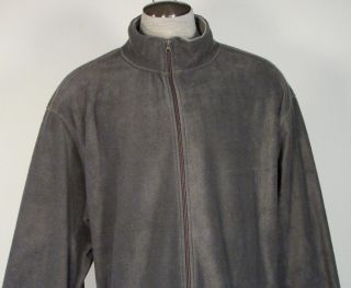 Beverly Hills Polo Club Full Zip Gray Fleece Jacket Mens