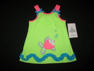 New "Bubbly Fish" Neon Shorts Girls Clothes 3T Spring Summer Boutique Toddler