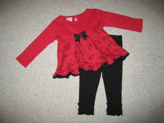 New "Ladybug Doodle" Pants Girls Baby Clothes 12M Fall Winter Legging Boutique