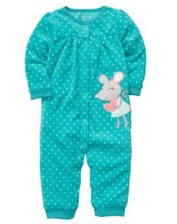 Carters Baby Girl Clothes Coverall Jumpsuit Blue Mouse 3 6 9 12 18 24 Months