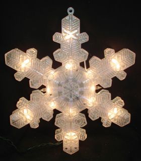 9" Glitter Snowflake Christmas Tree Topper 20 Lights