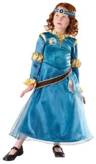 Deluxe Merida Princess Fancy Dress Disney Brave Girls Costume Child Kids Outfit