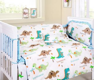 Baby Bedding Crib Cot Sets 9 Piece Cute Dinosaurs Theme RRP $150