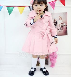 Kids Toddlers Cotton Girls Pink Yellow Long Sleeve Princess Dust Coats Sz3 8Yrs