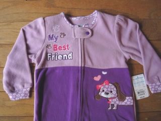 Infant Girls Footed Pajamas Purple Dog Sleeper Baby Size 24 Months Okie Dokie