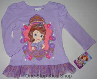 Sofia The First Girls 2T 3T 4T 5T Long Sleeve Tee Shirt Top Disney Princess