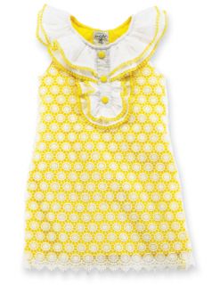 Mud Pie Baby Girls Honey Bee Yellow White Crochet Summer Spring Dress 0M 5T