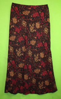 Worthington Sz 6 Womens Black Red Brown Long Maxi Skirt KD37