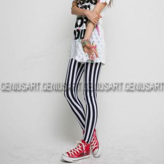 Woman Vertical Stripes Zebra Black Amp White Striped Tights Pants Leggings