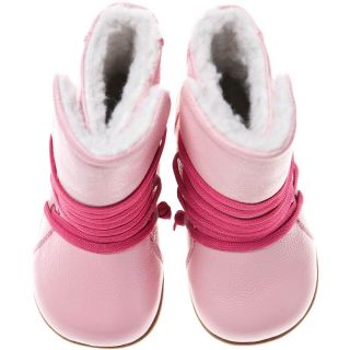 Girls Kids Toddler Infants Childrens Real Leather Boots Pink