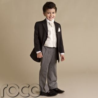 Baby Boys Black 4 Piece Prince Edward Formal Prom Wedding Page Boy Cheap Suit