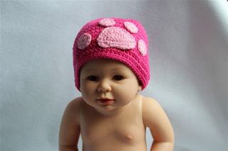 New Handmad Knit Crochet Cotton Baby Football Hat Cap Newborn Photo Prop Gift