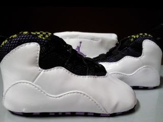 487213 120 Baby Infant Jordan 10 Retro Cyber Pop QS 2012 Crib Gift Pack Shoe Hat
