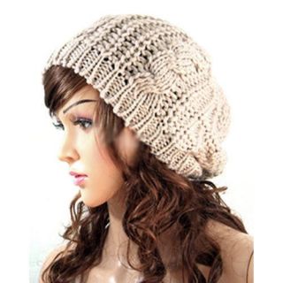 Winter Woman Girls Warm Knit Crochet Beret Braided Baggy Beanie Hat Ski Cap
