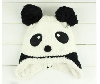 Baby Panda Shaped Hats Winter Earflap Knitted Caps Children Warm Hat PMM102
