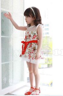 New Kids Toddlers Girls Party Princess Flower Lace Sleeveless sz2 8Y Tutu Dress