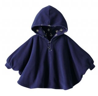 Baby Kids Toddler Double Side Wear Hooded Cape Cloak Poncho Coat Hoodie Outwear