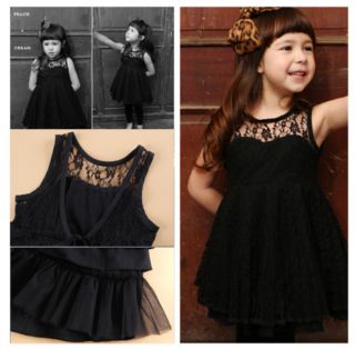 Girl Kids Baby Toddler Lace See Through Tutu Skirt Party Dress Clothes Outfit