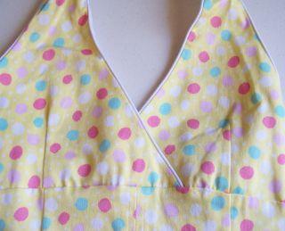 Girls Hype Dress 12 Boutique Sundress Sun Halter Yellow Pink Dots Birthday Beach