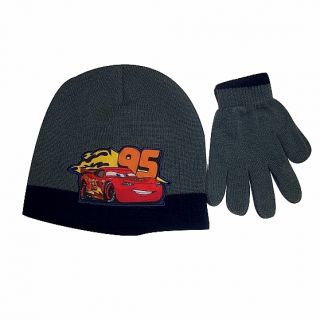 Disney Pixar Cars 2 Boy's Knit Beanie Hat Glove Set
