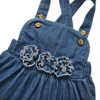 Girl Kids Straps Denim Dress Flower Jeans Cowboy Overalls Sz 1 9 Lovely Clothing