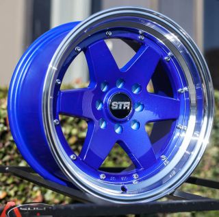 15x8 Str 523 4x114 3 0 Blue Machined Wheel Fit Datsun 510 240Z 260z 280z AE86