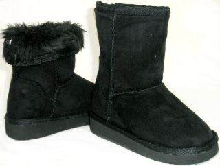 Sooo Comfy Super Warm Faux Fur Lined Suede Girls Boys Kids Flat Boots
